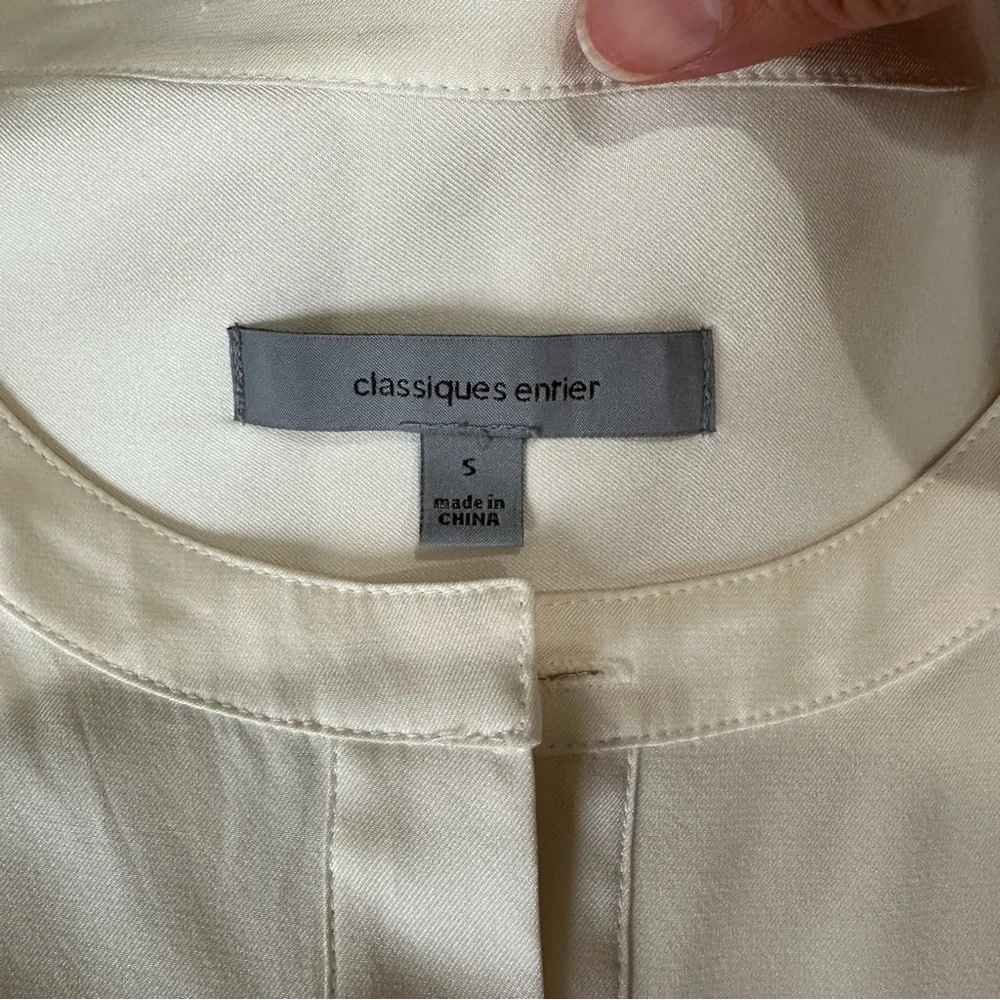 CLASSIQUES ENTIER Ivory Silk Long Sleeve Blouse Popover Tunic Top Cream … - Picture 7 of 13